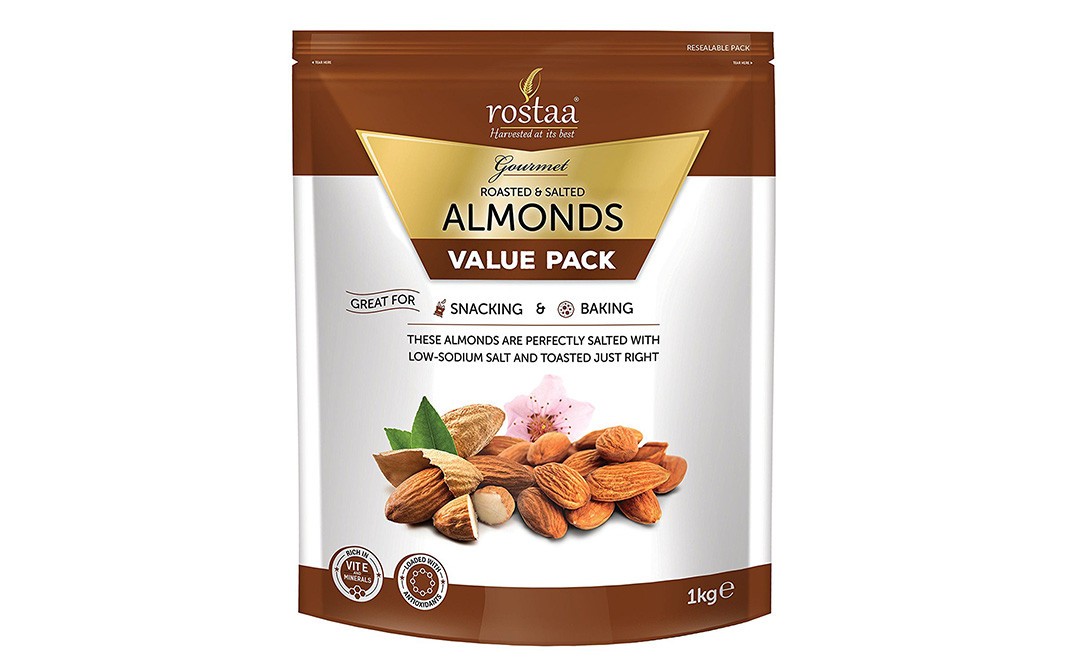 Rostaa Roasted & Salted Almonds, Value   Pack  1 kilogram